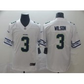 Seattle Seahawks #3 Russell Wilson White Team Logos Fashion Vapor Limited Nike NFL Men Jersey