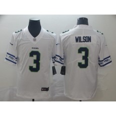 Seattle Seahawks #3 Russell Wilson White Team Logos Fashion Vapor Limited Nike NFL Men Jersey