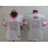 Women Nike Chicago Bears #52 Khalil Mack White Pink Rush Limited Jersey