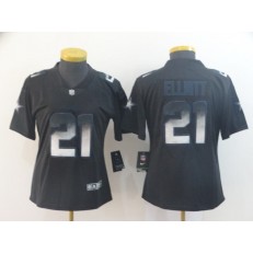 Women Nike Dallas Cowboys #21 Ezekiel Elliott Black Arch Smoke Vapor Untouchable Limited Jersey