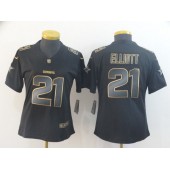 Women Nike Dallas Cowboys #21 Ezekiel Elliott Black Gold Vapor Untouchable Limited Jersey