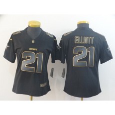 Women Nike Dallas Cowboys #21 Ezekiel Elliott Black Gold Vapor Untouchable Limited Jersey