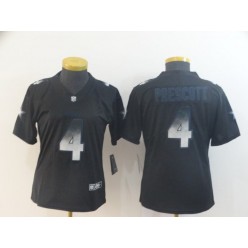 Women Nike Dallas Cowboys #4 Dak Prescott Black Arch Smoke Vapor Untouchable Limited Jersey
