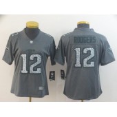 Women Nike Green Bay Packers #12 Aaron Rodgers Gray Camo Vapor Untouchable Limited Jersey