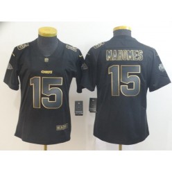 Women Nike Kansas City Chiefs #15 Patrick Mahomes Black Gold Vapor Untouchable Limited Jersey