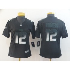 Women Nike New England Patriots #12 Tom Brady Black Arch Smoke Vapor Untouchable Limited Jersey