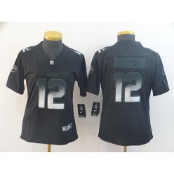Women Nike New England Patriots #12 Tom Brady Black Arch Smoke Vapor Untouchable Limited Jersey