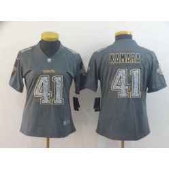 Women Nike New Orleans Saints #41 Alvin Kamara Gray Camo Vapor Untouchable Limited Jersey