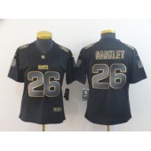 Women Nike New York Giants #26 Saquon Barkley Black Gold Vapor Untouchable Limited Jersey