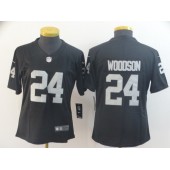 Women Nike Oakland Raiders #24 Charles Woodson Black Vapor Untouchable Limited Jersey