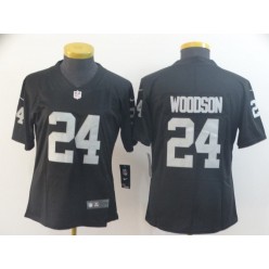 Women Nike Oakland Raiders #24 Charles Woodson Black Vapor Untouchable Limited Jersey