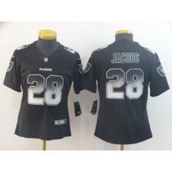 Women Nike Oakland Raiders #28 Josh Jacobs Black Arch Smoke Vapor Untouchable Limited Jersey