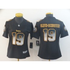 Women Nike Pittsburgh Steelers #19 JuJu Smith Schuster Black Arch Smoke Vapor Untouchable Limited Jersey