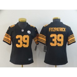 Women Nike Pittsburgh Steelers #39 Minkah Fitzpatrick Black Color Rush Limited Jersey