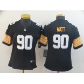 Women Nike Pittsburgh Steelers #90 T.J. Watt Black Alternate Vapor Untouchable Limited Jersey