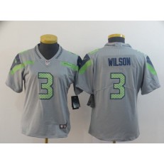 Women Nike Seattle Seahawks #3 Russell Wilson Gray Inverted Legend Limited Jersey