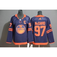 Edmonton Oilers #97 McDavid Navy Women 50th Anniversary Adidas Jersey