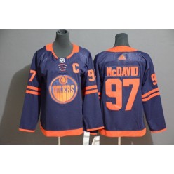 Edmonton Oilers #97 McDavid Navy Women 50th Anniversary Adidas Jersey