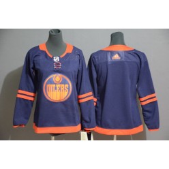Edmonton Oilers Blank Navy Women 50th Anniversary Adidas Jersey