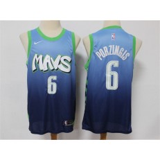 Dallas Mavericks #6 Kristaps Porzingis Blue 2019-20 City Edition Nike Swingman Jersey