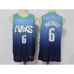 Dallas Mavericks #6 Kristaps Porzingis Blue 2019-20 City Edition Nike Swingman Jersey