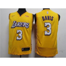 Los Angeles Lakers #3 Anthony Davis Yellow 2019-20 Nike City Edition Swingman Jersey