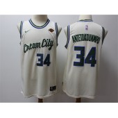 Milwaukee Bucks #34 Giannis Antetokounmpo Cream 2019-20 City Edition Nike Swingman Jerseys