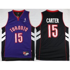 Toronto Raptors #15 Vince Carter Black Purple Nike Mesh Swingman Jersey