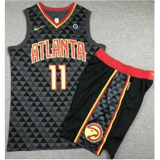 Atlanta Hawks #11 Trae Young Black Nike Swingman Jersey With Shorts