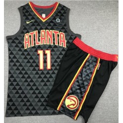 Atlanta Hawks #11 Trae Young Black Nike Swingman Jersey With Shorts