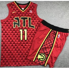 Atlanta Hawks #11 Trae Young Red Nike Swingman Jersey With Shorts