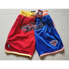 Houston Rockets And Knicks Split White Just Don Throwback Mesh Shorts