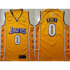 Los Angeles Lakers #0 Kyle Kuzma Yellow 2019-20 City Edition Nike Swingman Jersey