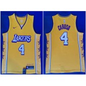 Los Angeles Lakers #4 Alex Caruso Yellow 2019-2020 Nike City Edition Swingman Jersey
