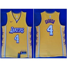 Los Angeles Lakers #4 Alex Caruso Yellow 2019-2020 Nike City Edition Swingman Jersey