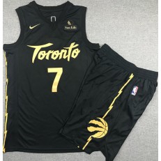 Toronto Raptors #7 Kyle Lowry Black City Edition Nike Swingman Jersey With Shorts