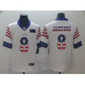 Baltimore Ravens #8 Lamar Jackson White USA Flag Fashion Limited Nike NFL Men Jersey