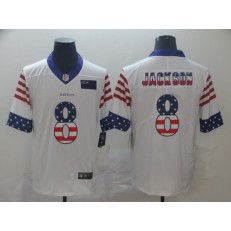 Baltimore Ravens #8 Lamar Jackson White USA Flag Fashion Limited Nike NFL Men Jersey