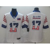 Buffalo Bills #17 Josh Allen White USA Flag Fashion Limited Nike NFL Men Jersey