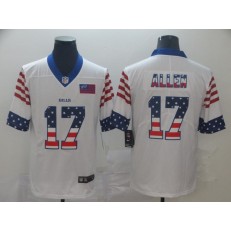 Buffalo Bills #17 Josh Allen White USA Flag Fashion Limited Nike NFL Men Jersey