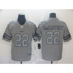 Carolina Panthers #22 Christian McCaffrey 2019 Gray Gridiron Gray Vapor Untouchable Limited Nike NFL Men Jersey