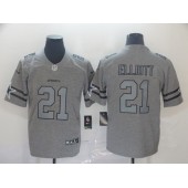 Dallas Cowboys #21 Ezekiel Elliott 2019 Gray Gridiron Gray Vapor Untouchable Limited Nike NFL Men Jersey