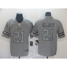 Dallas Cowboys #21 Ezekiel Elliott 2019 Gray Gridiron Gray Vapor Untouchable Limited Nike NFL Men Jersey