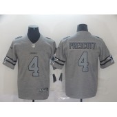 Dallas Cowboys #4 Dak Prescott 2019 Gray Gridiron Gray Vapor Untouchable Limited Nike NFL Men Jerseys