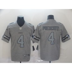 Dallas Cowboys #4 Dak Prescott 2019 Gray Gridiron Gray Vapor Untouchable Limited Nike NFL Men Jerseys