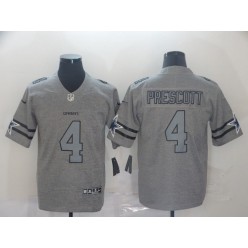 Dallas Cowboys #4 Dak Prescott 2019 Gray Gridiron Gray Vapor Untouchable Limited Nike NFL Men Jerseys