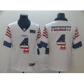 Dallas Cowboys #4 Dak Prescott White USA Flag Fashion Limited Nike NFL Men Jersey