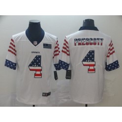 Dallas Cowboys #4 Dak Prescott White USA Flag Fashion Limited Nike NFL Men Jersey