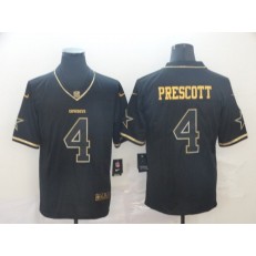 Dallas Cowboys #4 Dak Prescott Black Gold Throwback Vapor Untouchable Limited Nike NFL Men Jersey