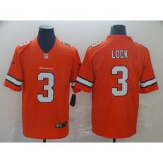Denver Broncos #3 Drew Lock Orange Color Rush Limited Nike NFL Men Jersey